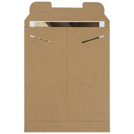 Bsc Preferred 9 3/4 x 12 1/4'' Kraft Stayflats Mailers, 100PK BUY00028901